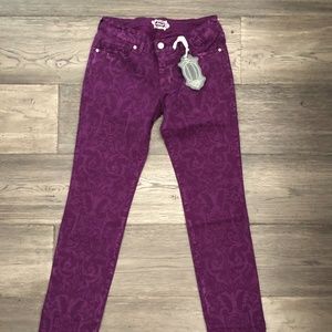 Stitch's Skinny Print Jeans Eggplant Size 27